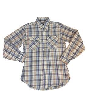 Levi's Plaid Button Up Long Sleeve Shirt 1970 Vintage Medium Cotton Western